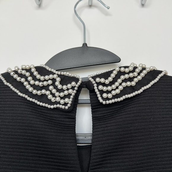 Topshop Pearl Collar Peplum Top - Picture 4 of 5